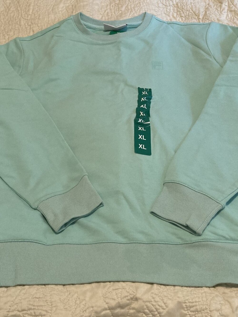 Fila NWT Light Green Sweatshirt w/Pockets 95 Cotton XL